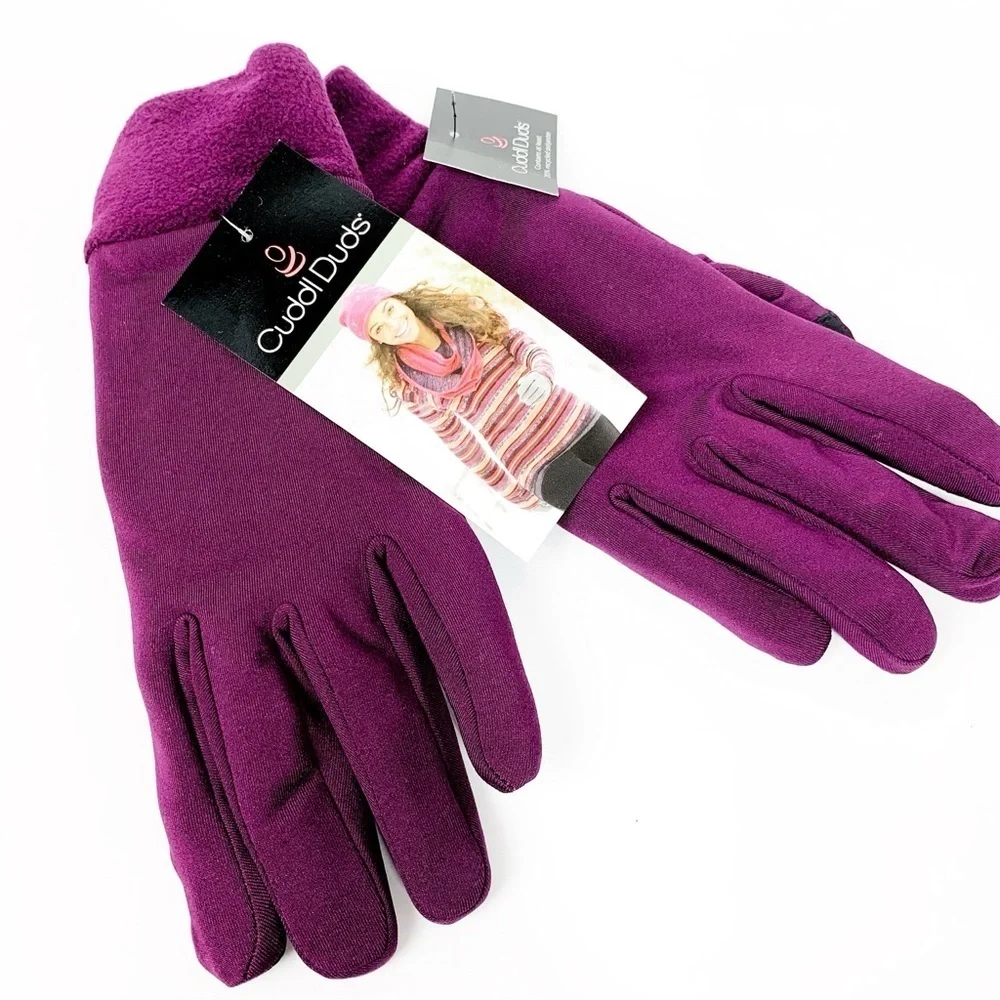 Cuddl Duds Purple Glove & Ear Muff Set • Touchscreen Gloves • Cozy Winter Gift